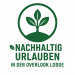 Nachhaltig urlauben Logo der Overlook Lodge mit Blättern und Hügel , Ferienhaus Edersee, Ferienhaus Kellerwald