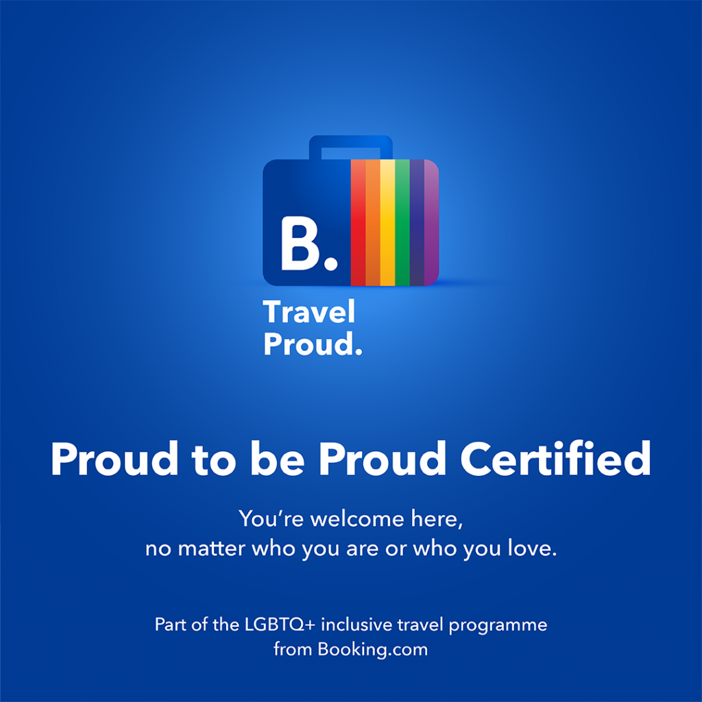 „Proud Certified“-Auszeichnung von Booking.com für die Overlook Lodge.