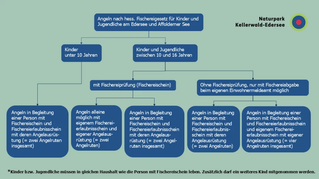 Flowchart met visregels in Naturpark Kellerwald-Edersee, vakantiehuis Edersee, vakantiehuis Kellerwald