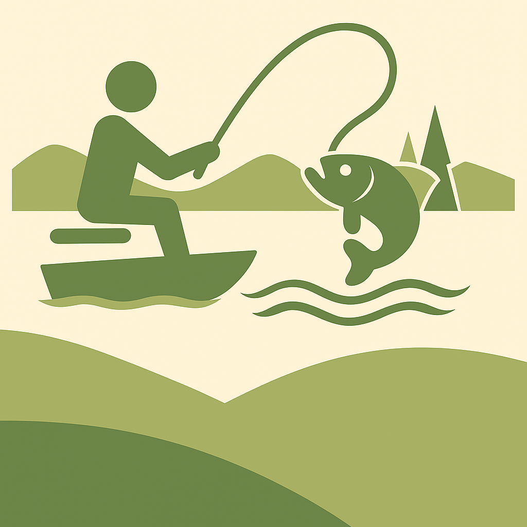 Piktogramm einer Person, die auf See angelt , Ferienhaus Edersee, Ferienhaus Kellerwald