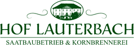 Hof Lauterbach Logo mit Saatzucht und Kornbrennerei , Ferienhaus Edersee, Ferienhaus Kellerwald